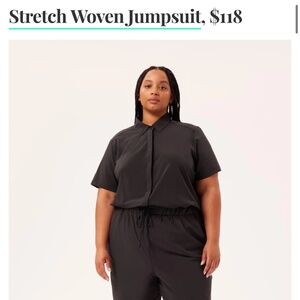 THE GIRLFRIEND COLLECTIVE - Woven Jumpsuit (Black), Size L